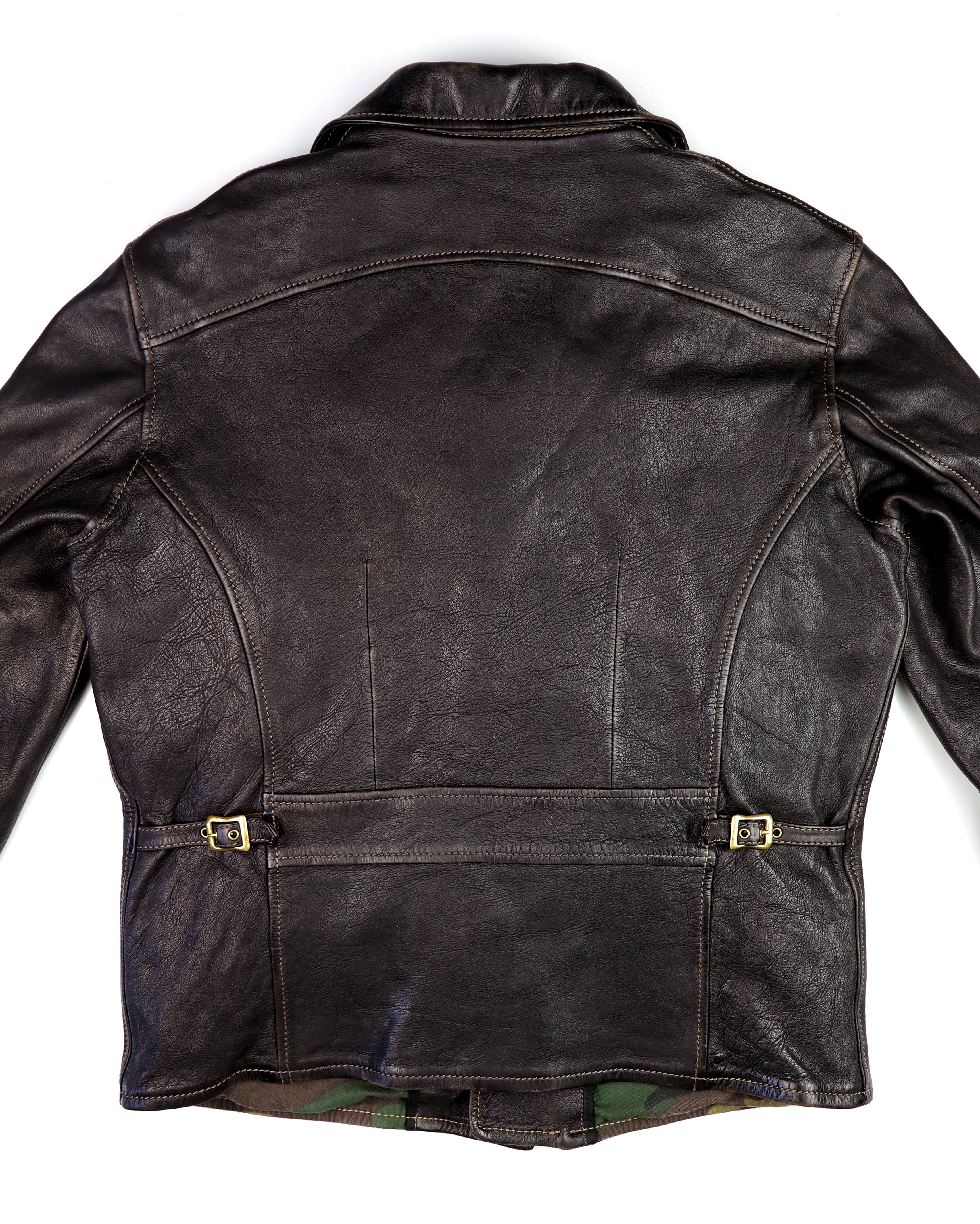 Thedi Evander Crosszip Half Belt, size XL, Black Teacore Bruciato Horsehide