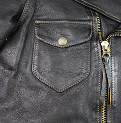 Thedi Evander Crosszip Half Belt, size XL, Black Teacore Bruciato Horsehide
