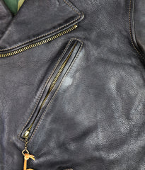 Thedi Evander Crosszip Half Belt, size XL, Black Teacore Bruciato Horsehide
