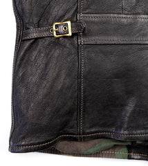 Thedi Evander Crosszip Half Belt, size XL, Black Teacore Bruciato Horsehide