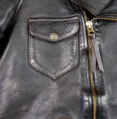 Thedi Evander Crosszip Half Belt, size XL, Black Teacore Bruciato Horsehide