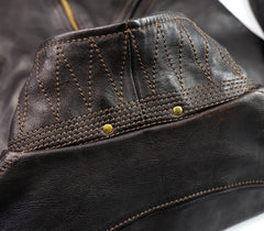 Thedi Evander Crosszip Half Belt, size XL, Black Teacore Bruciato Horsehide
