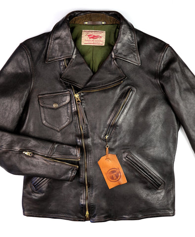 Thedi Evander Crosszip Half Belt, size XL, Black Teacore Bruciato Horsehide