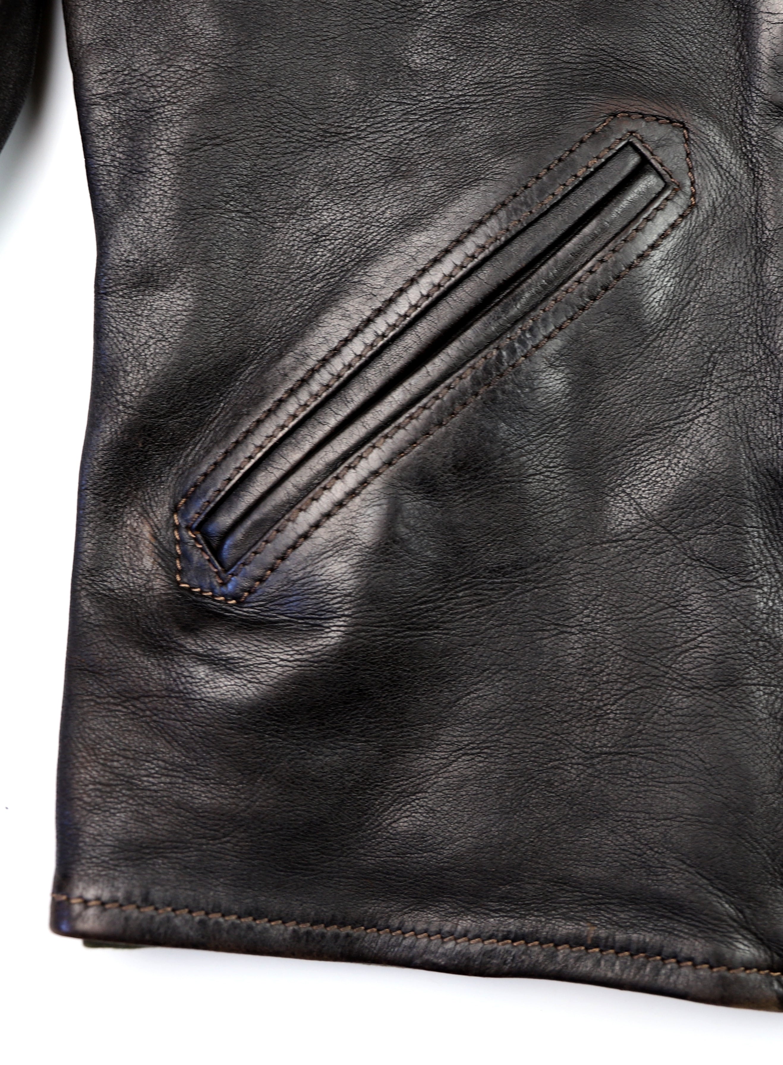 Thedi Evander Crosszip Half Belt, size XL, Black Teacore Bruciato Horsehide