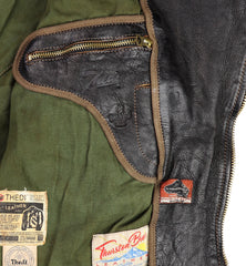 Thedi Evander Crosszip Half Belt, size XL, Black Teacore Bruciato Horsehide