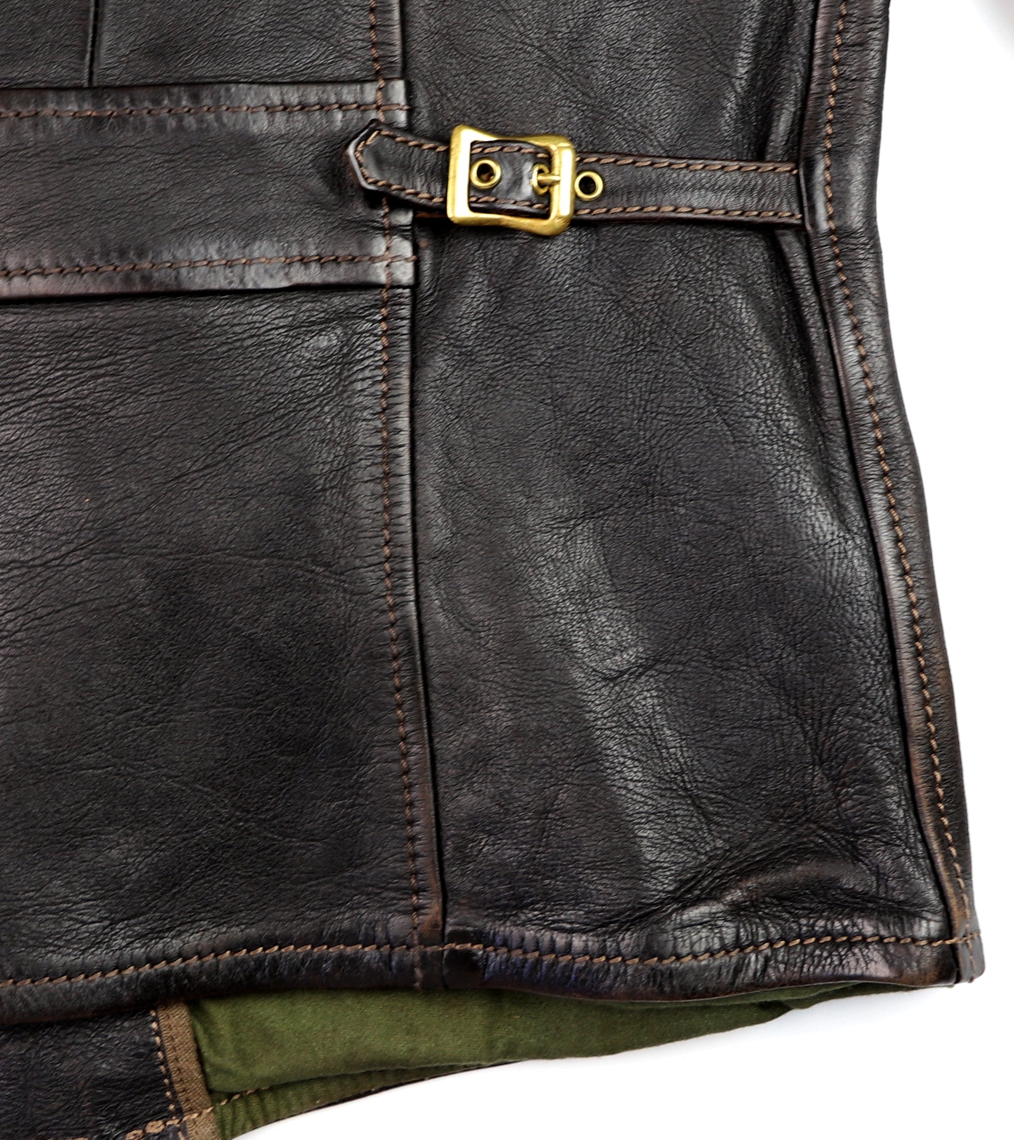 Thedi Evander Crosszip Half Belt, size XL, Black Teacore Bruciato Horsehide