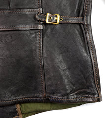 Thedi Evander Crosszip Half Belt, size XL, Black Teacore Bruciato Horsehide