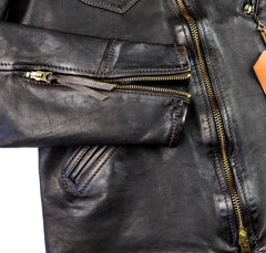 Thedi Evander Crosszip Half Belt, size XL, Black Teacore Bruciato Horsehide