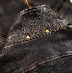 Thedi Evander Crosszip Half Belt, size Large, Chestnut Bruciato Horsehide