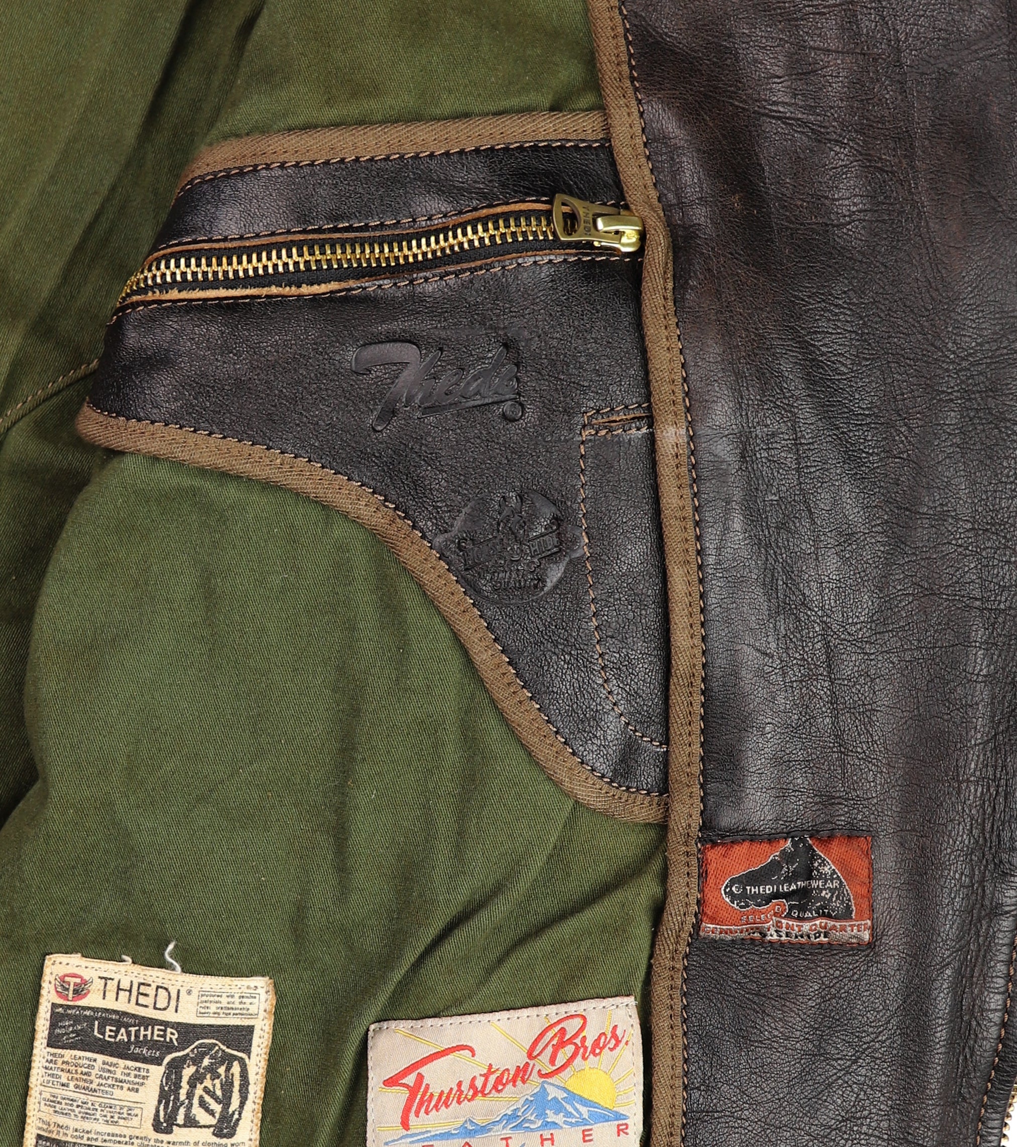 Thedi Evander Crosszip Half Belt, size Large, Chestnut Bruciato Horsehide