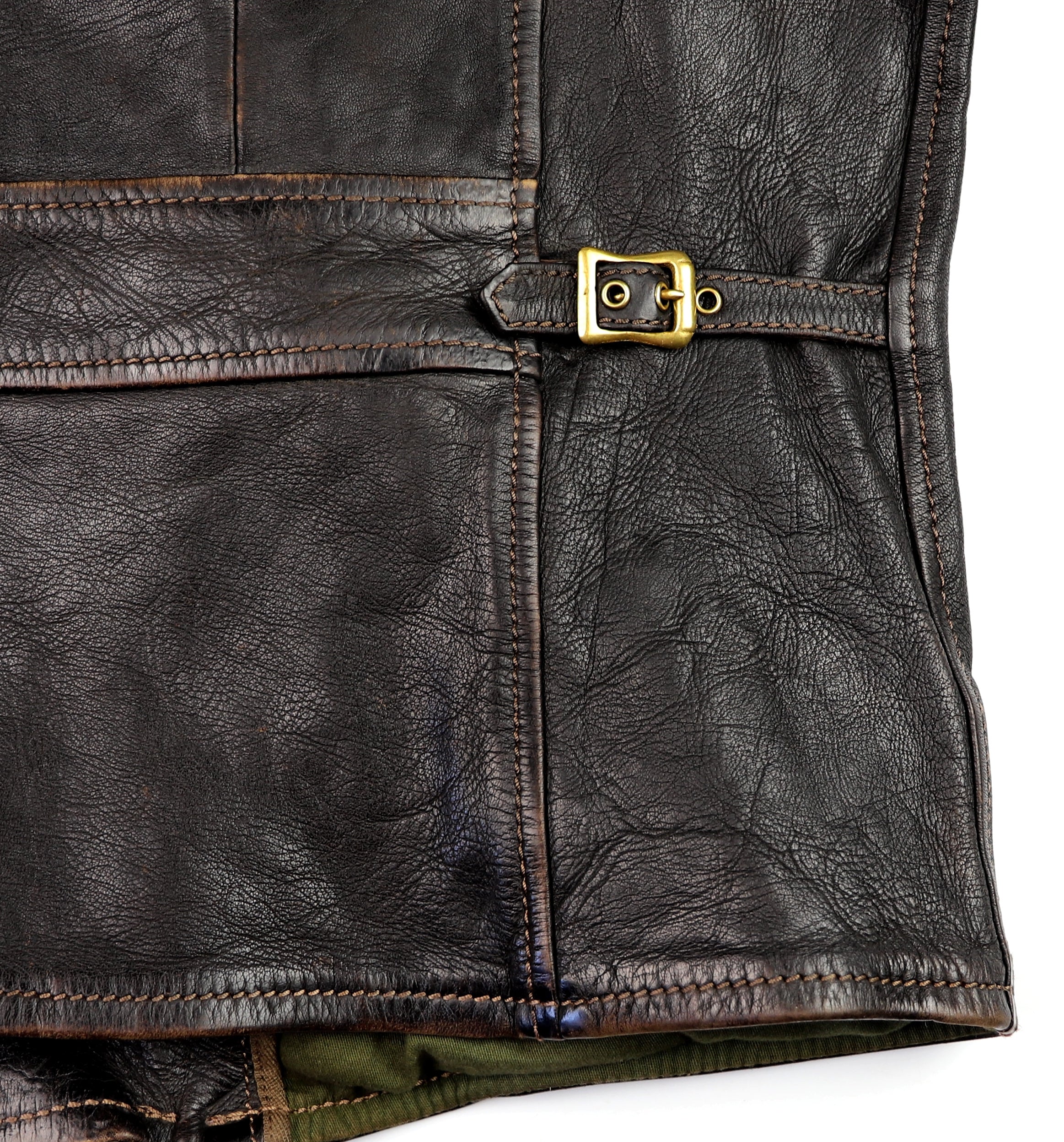 Thedi Evander Crosszip Half Belt, size Large, Chestnut Bruciato Horsehide