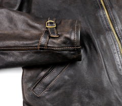 Thedi Memphis Jacket, size 2XL , Black Teacore Bruciato Horsehide