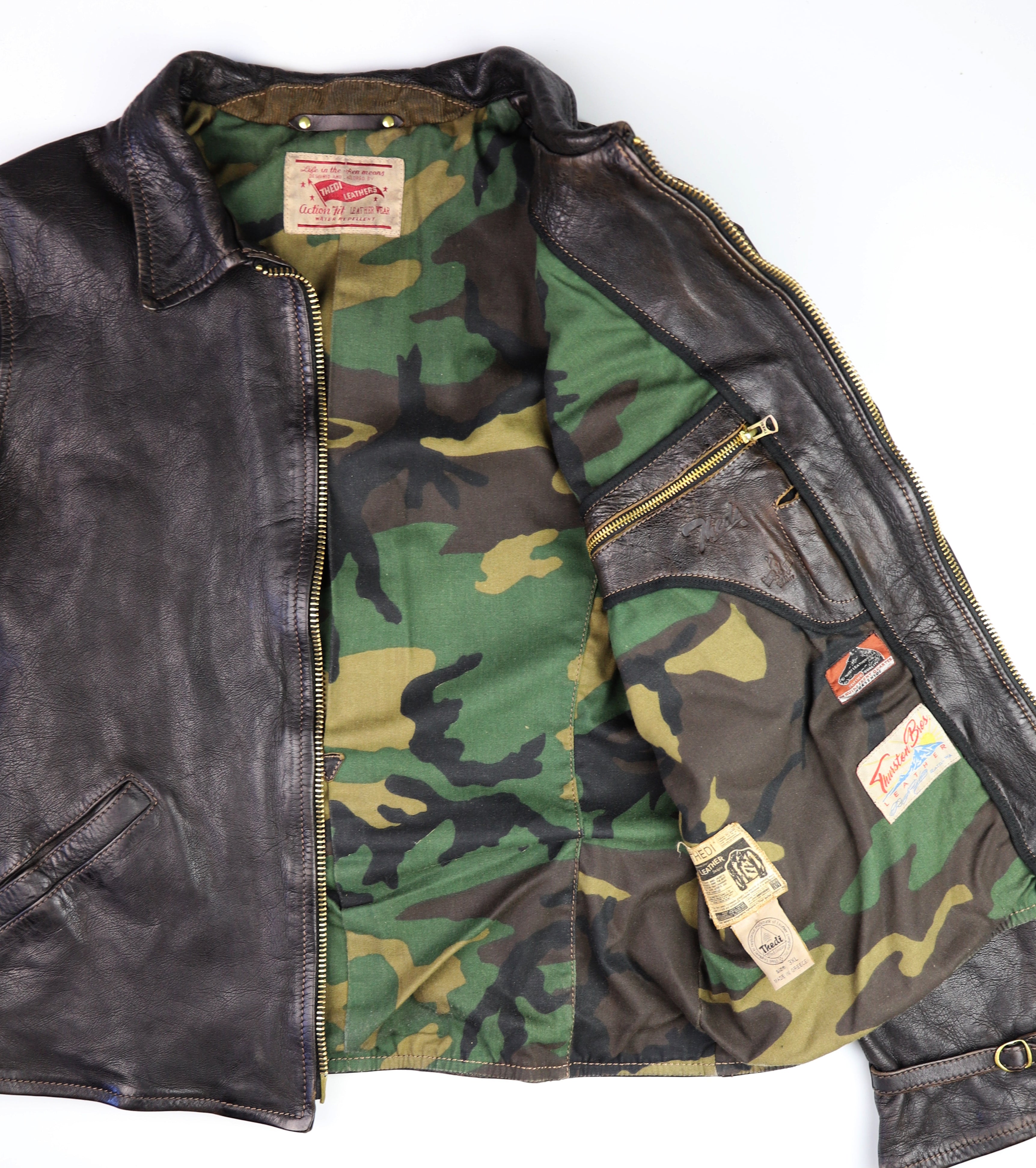 Thedi Memphis Jacket, size 3XL , Black Teacore Bruciato Horsehide