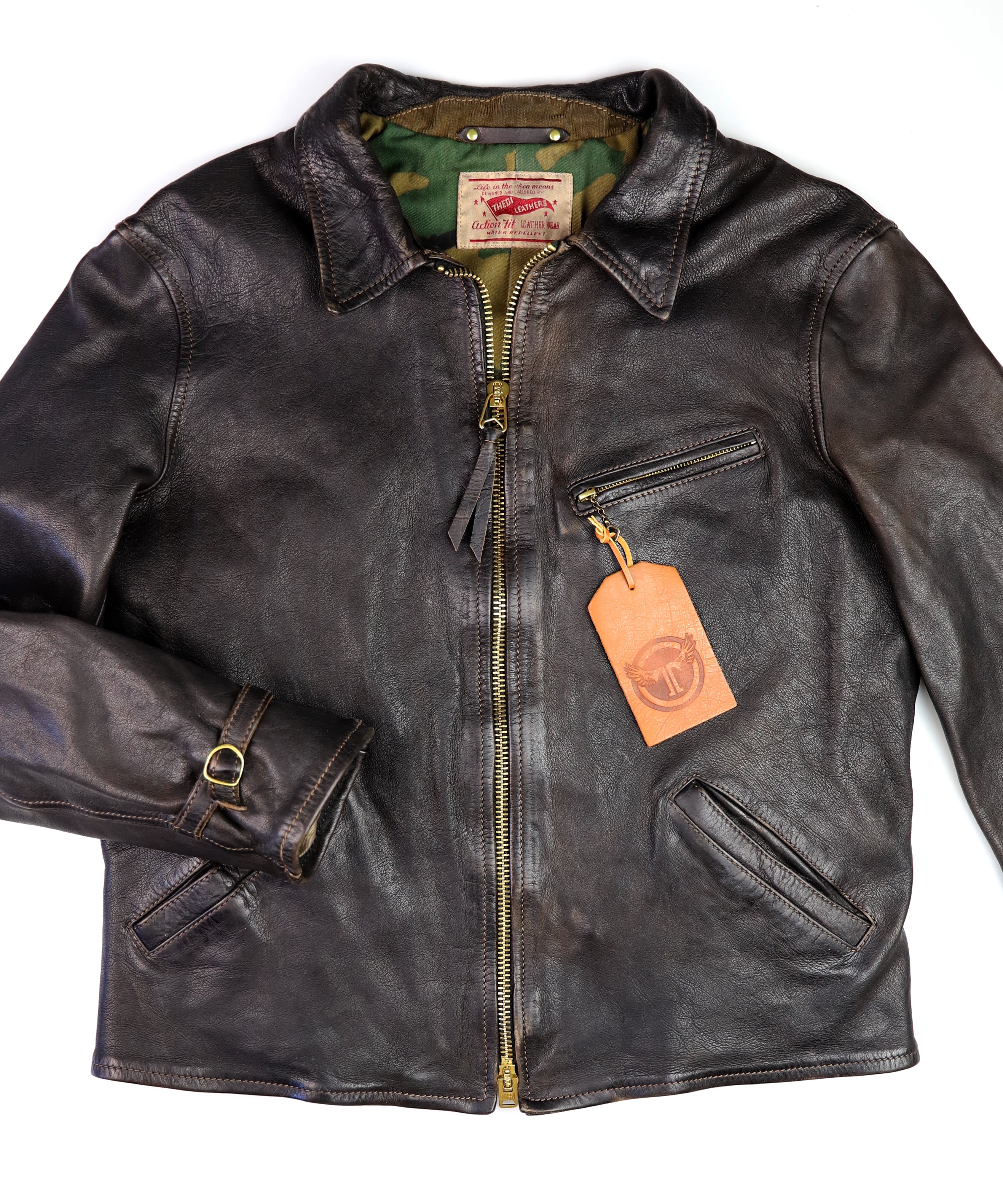Thedi Memphis Jacket, size 3XL , Black Teacore Bruciato Horsehide