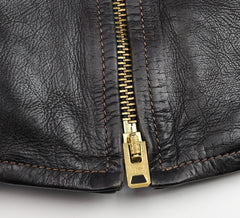 Thedi Memphis Jacket, size Large, Black Teacore Bruciato Horsehide