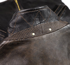 Thedi Memphis Jacket, size Large, Black Teacore Bruciato Horsehide