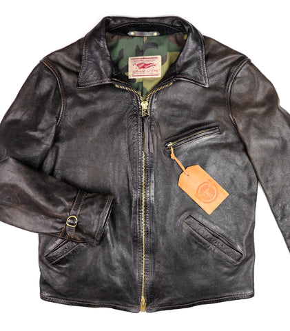 Thedi Memphis Jacket, size Large, Black Teacore Bruciato Horsehide