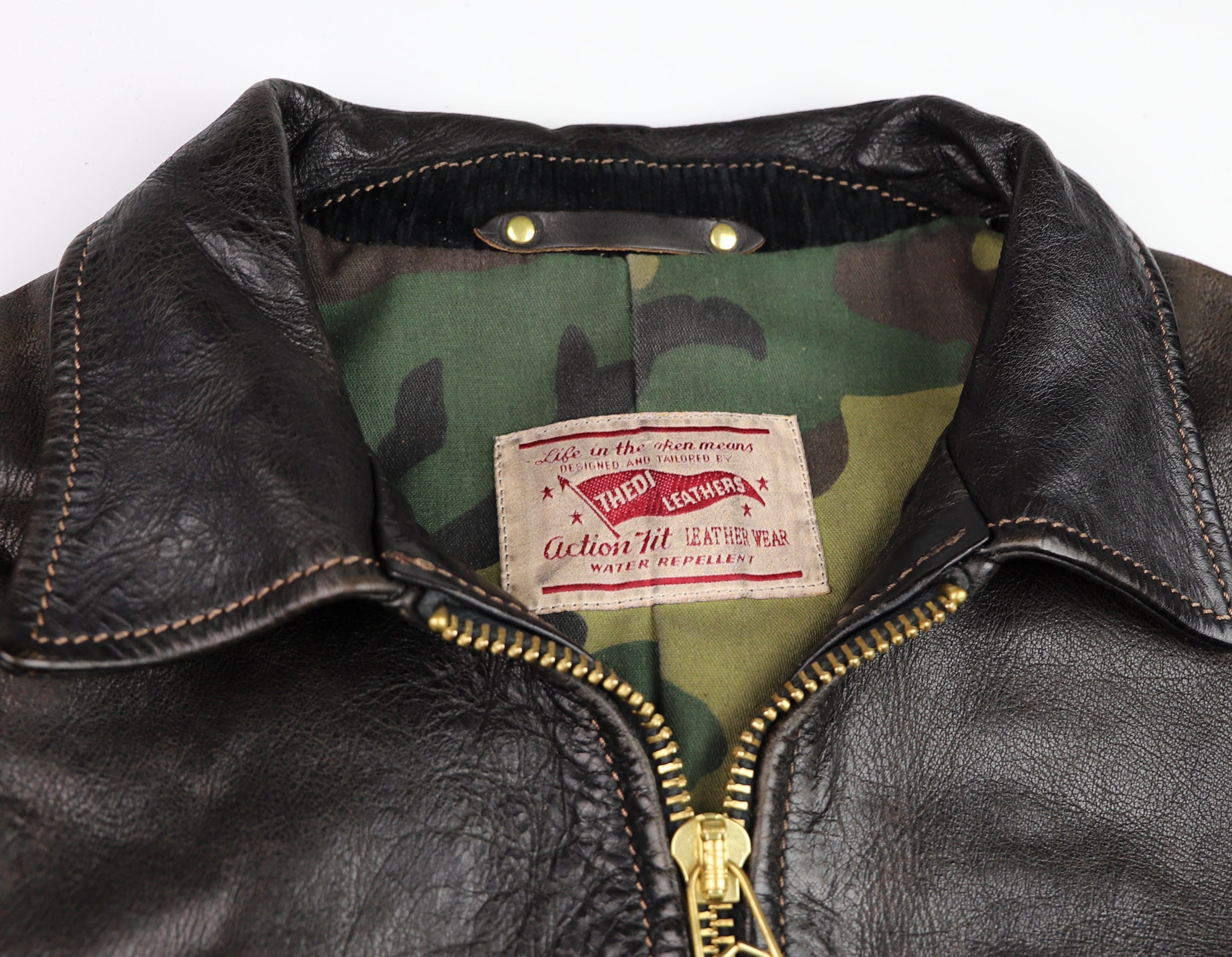 Thedi Memphis Jacket, size Large, Black Teacore Bruciato Horsehide