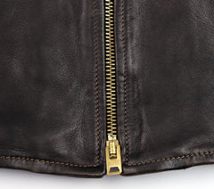 Thedi Memphis Jacket, size Medium, Black Teacore Bruciato Horsehide