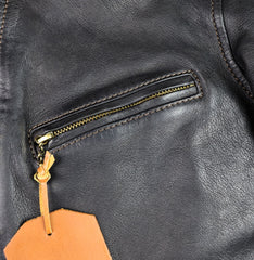 Thedi Memphis Jacket, size Medium, Black Teacore Bruciato Horsehide