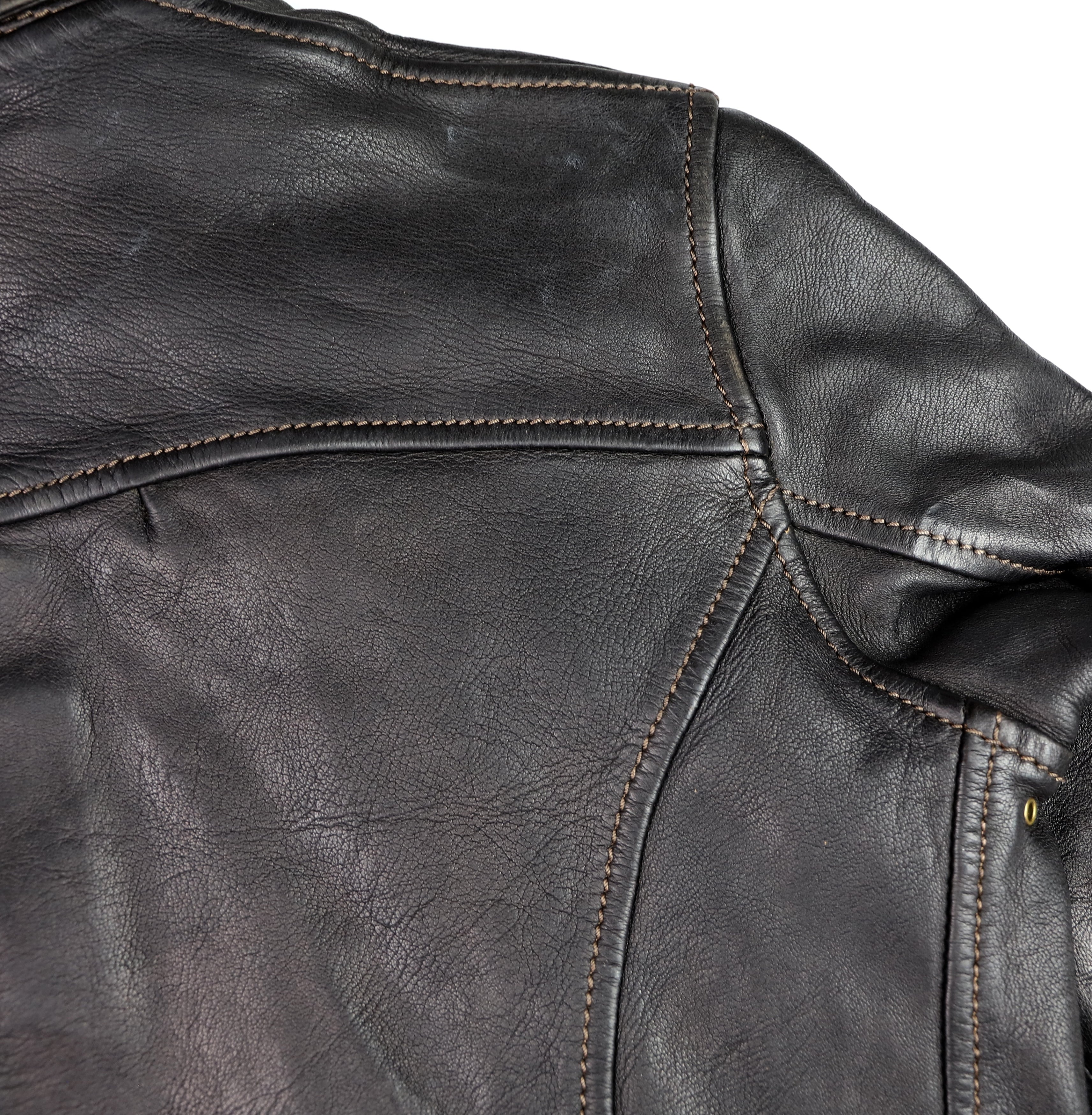 Thedi Memphis Jacket, size Medium, Black Teacore Bruciato Horsehide