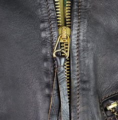 Thedi Memphis Jacket, size Medium, Black Teacore Bruciato Horsehide