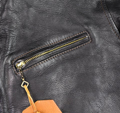 Thedi Memphis Jacket, size XL, Black Teacore Bruciato Horsehide