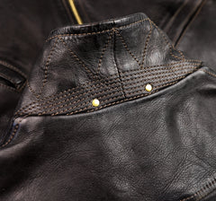 Thedi Memphis Jacket, size XL, Black Teacore Bruciato Horsehide
