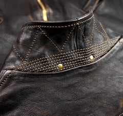 Thedi Memphis Jacket, size 2XL, Chestnut Bruciato Horsehide