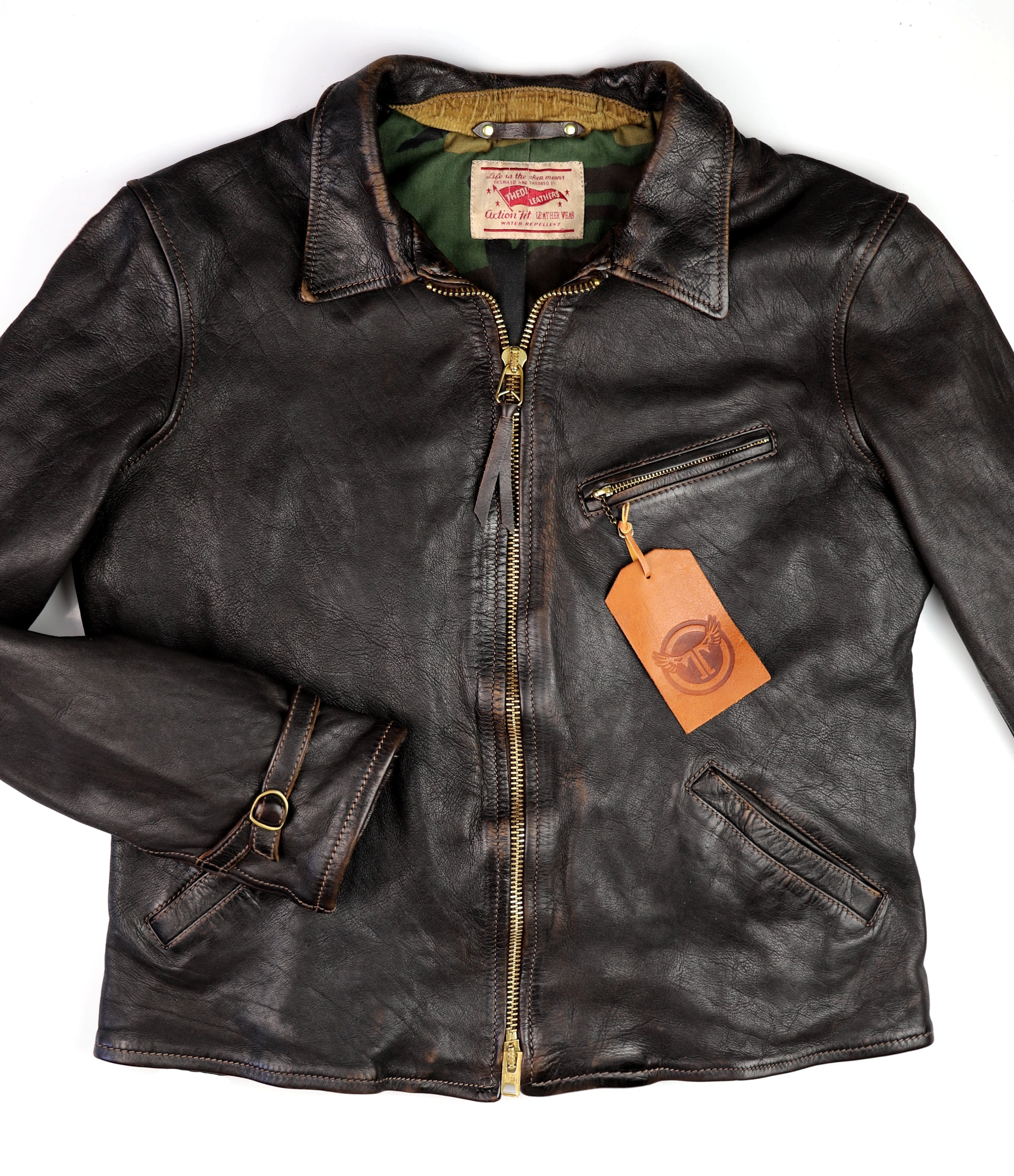 Thedi Memphis Jacket, size 2XL, Chestnut Bruciato Horsehide