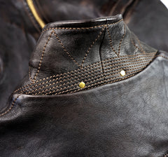 Thedi Memphis Jacket, size 2XL, Chestnut Bruciato Horsehide