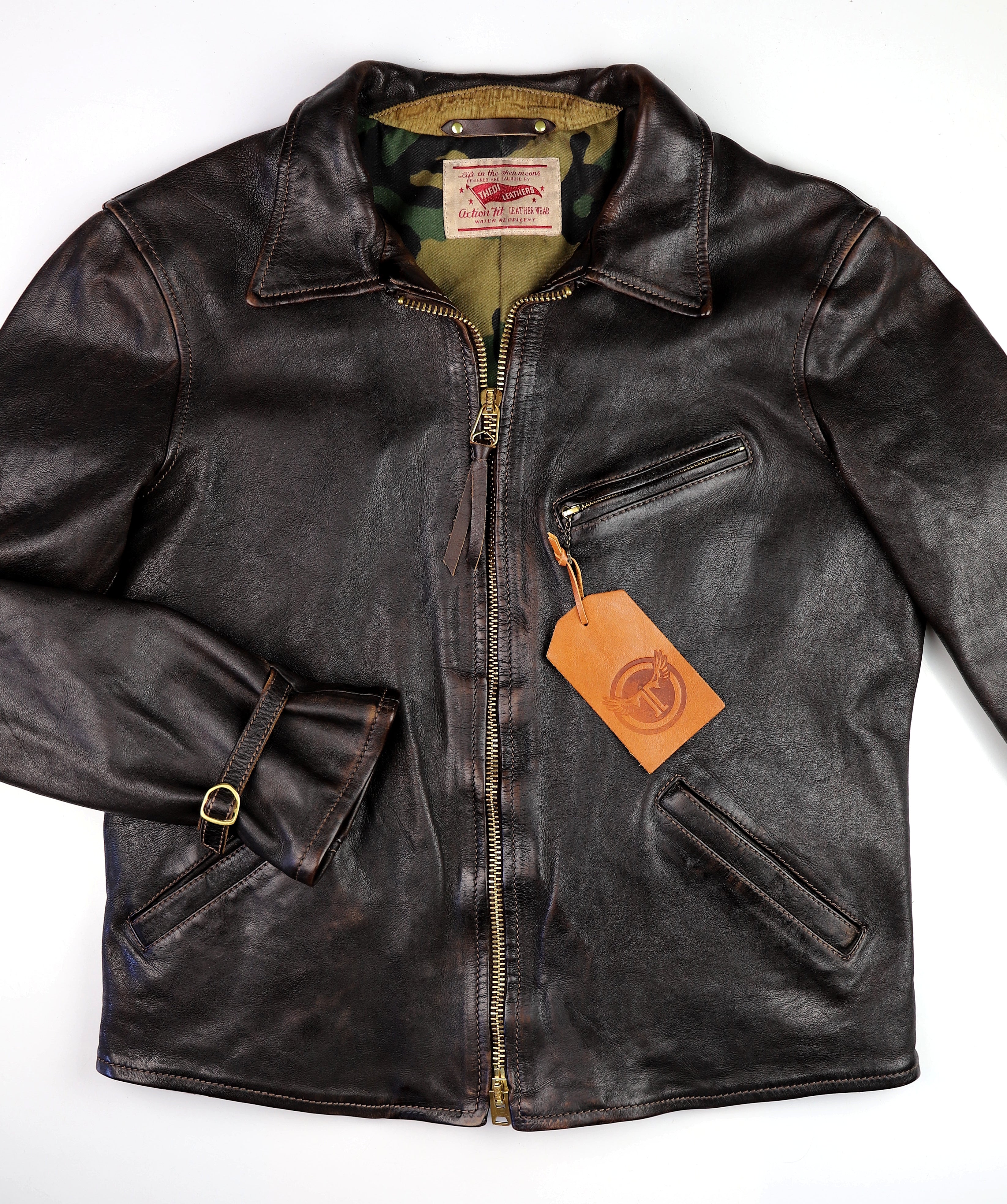 Thedi Memphis Jacket, size 2XL, Chestnut Bruciato Horsehide