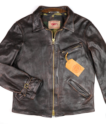 Thedi Memphis Jacket, size Large, Chestnut Bruciato Horsehide