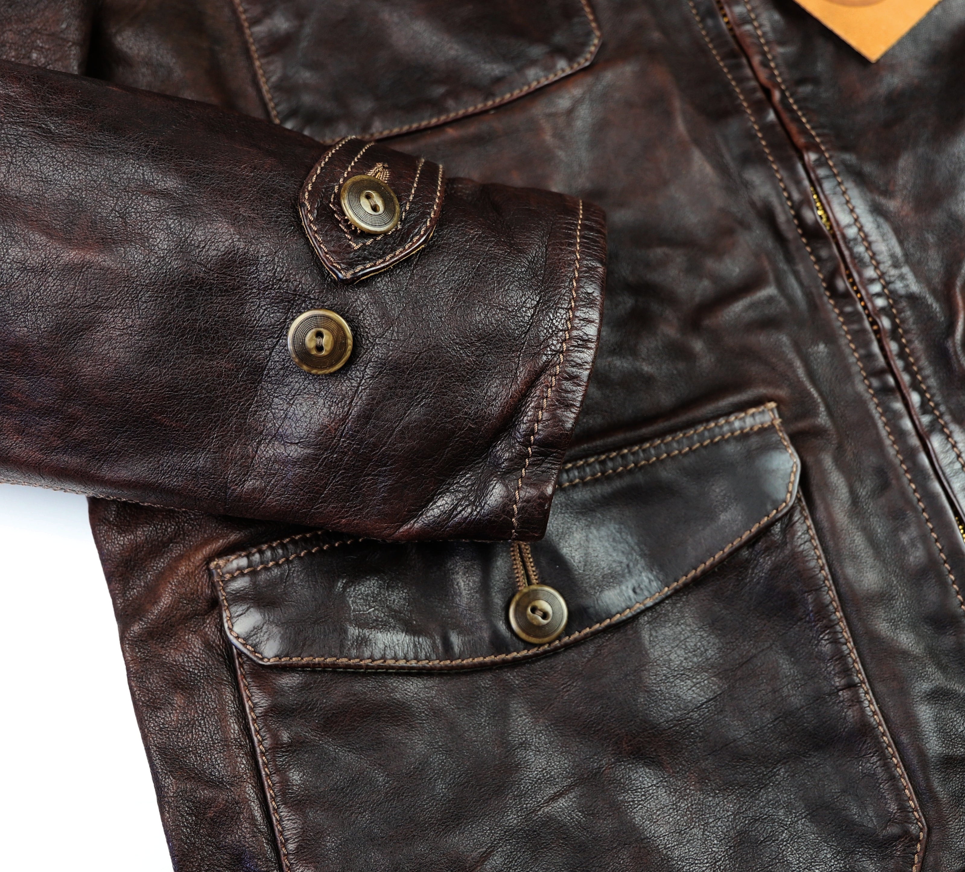 Thedi Atlas Deluxe Half Belt, size XXL, Hand Dyed Cocoa Toscano