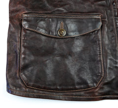 Thedi Atlas Deluxe Half Belt, size XXL, Hand Dyed Cocoa Toscano