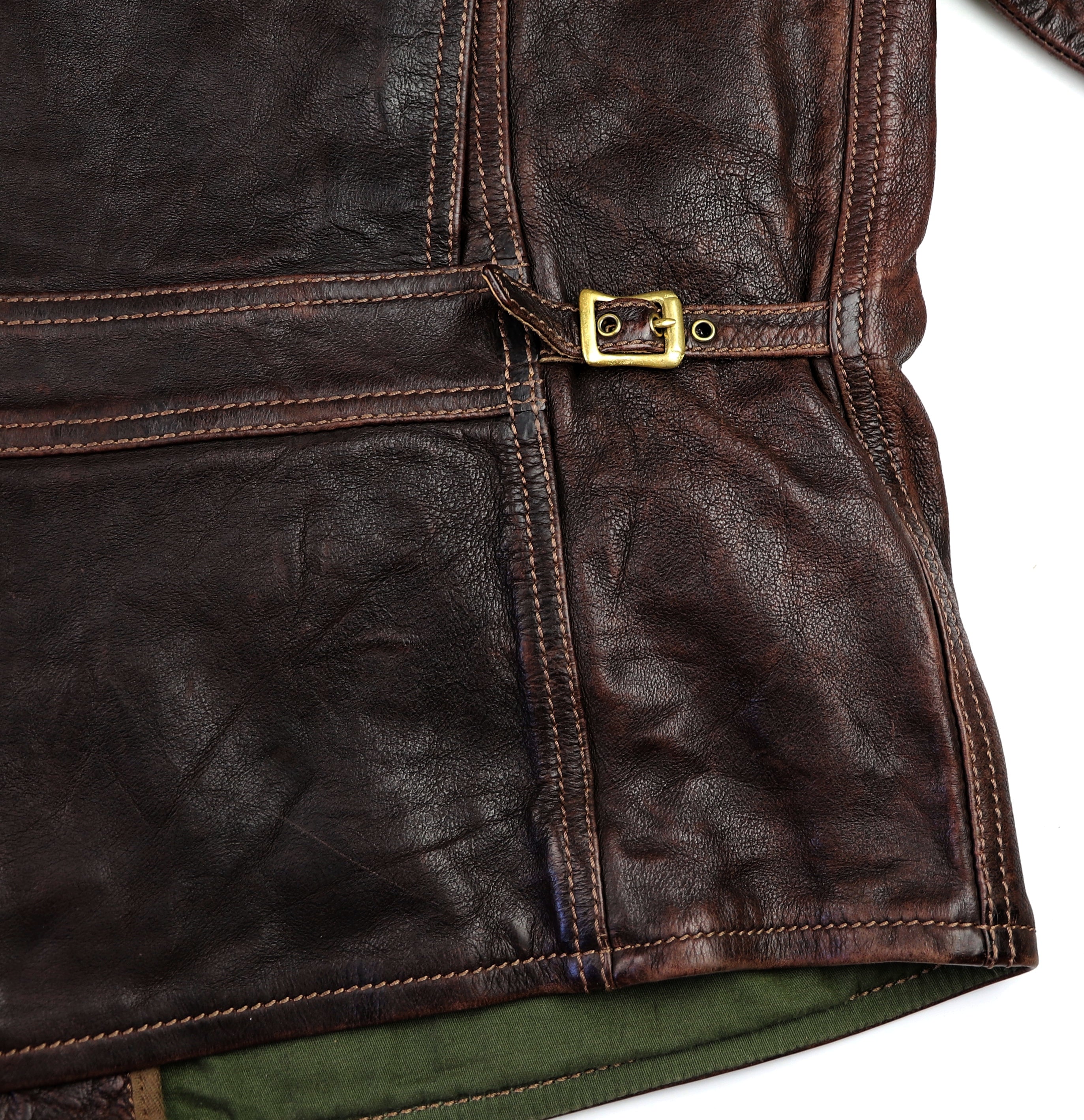 Thedi Atlas Deluxe Half Belt, size XXL, Hand Dyed Cocoa Toscano