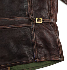 Thedi Atlas Deluxe Half Belt, size XXL, Hand Dyed Cocoa Toscano