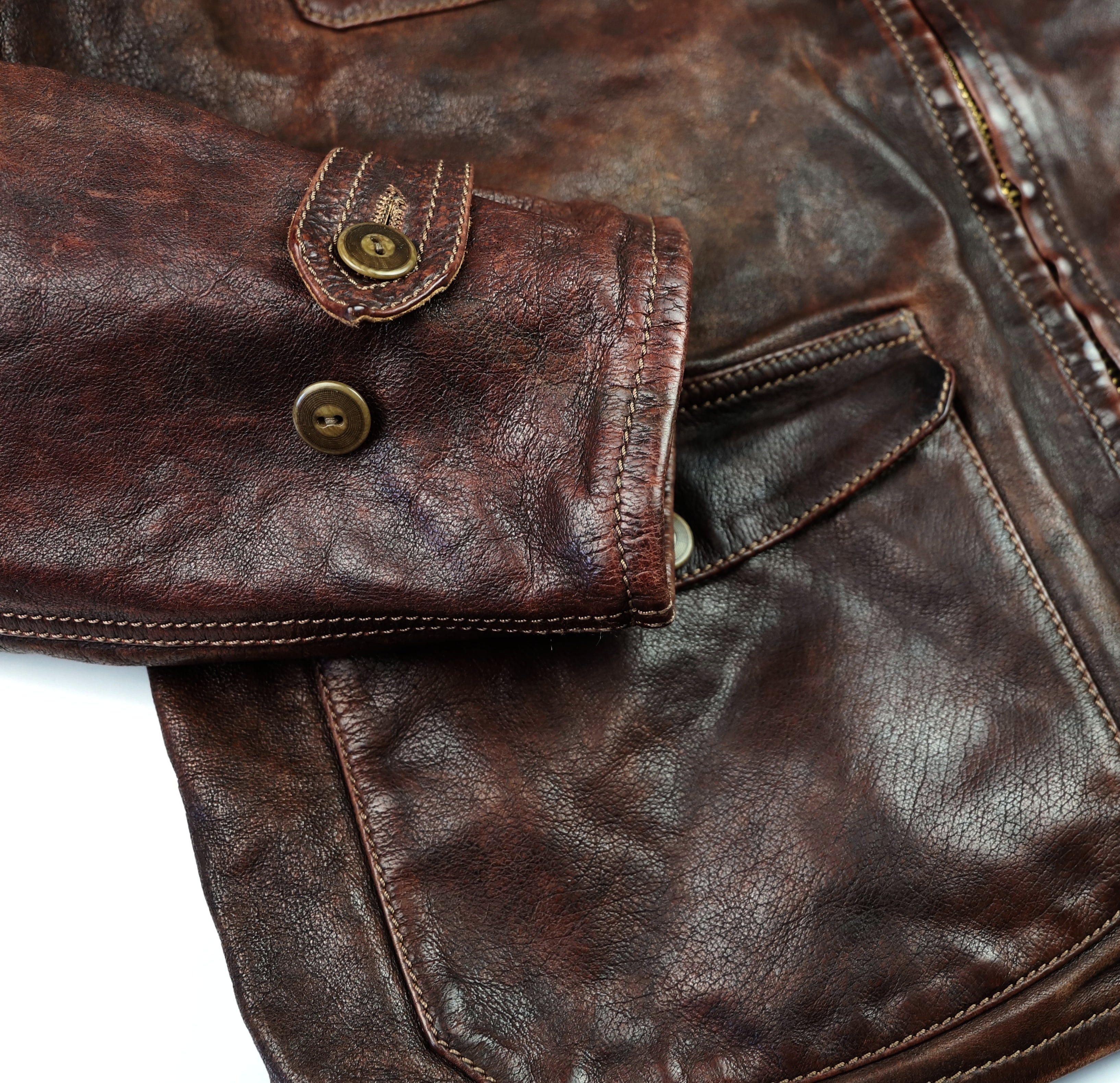 Thedi Atlas Deluxe Half Belt, size 3XL, Hand Dyed Cocoa Toscano