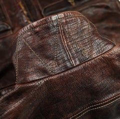 Thedi Atlas Deluxe Half Belt, size 3XL, Hand Dyed Cocoa Toscano
