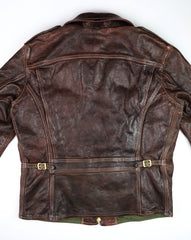 Thedi Atlas Deluxe Half Belt, size Large, Hand Dyed Cocoa Toscano
