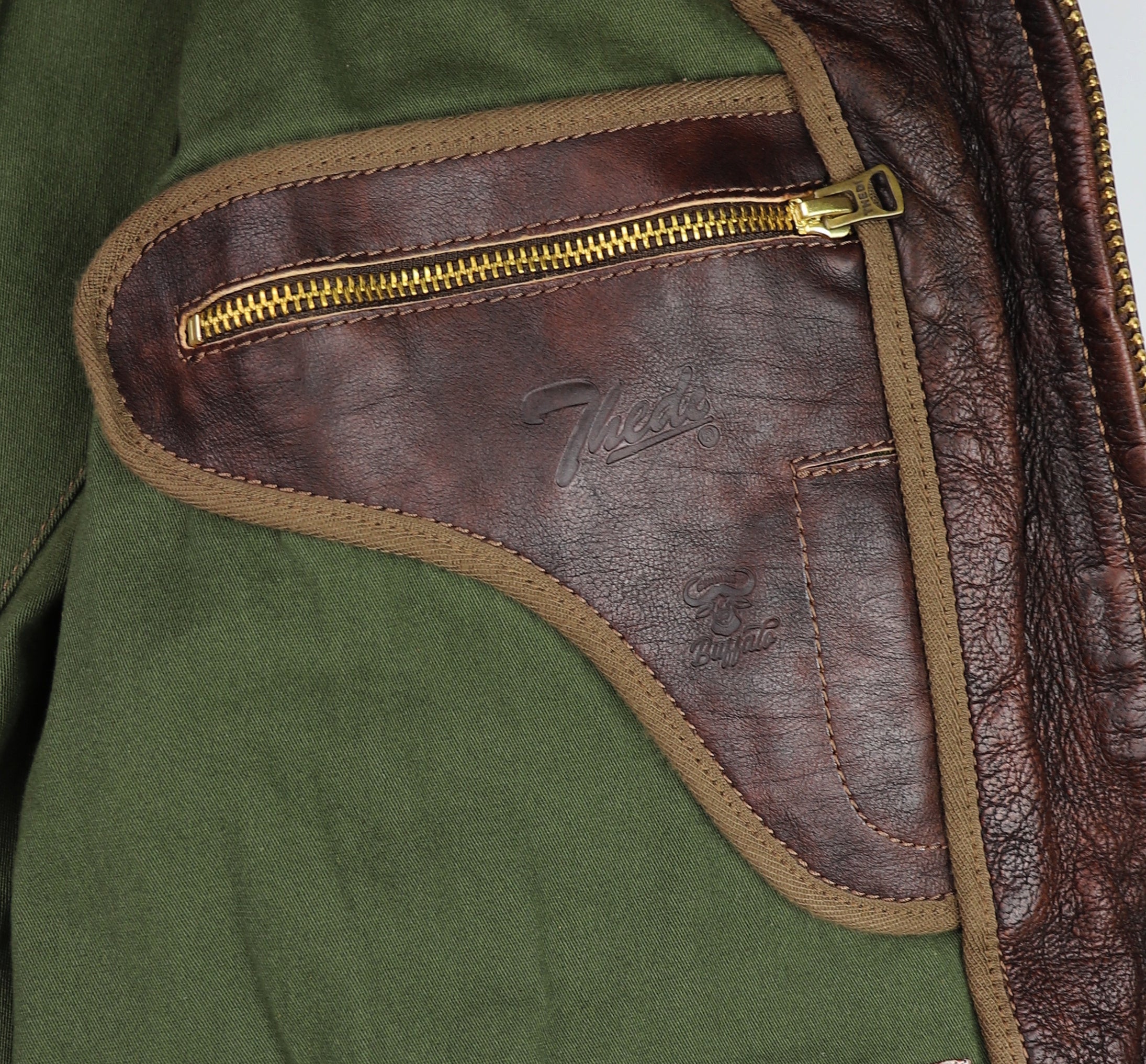 Thedi Atlas Deluxe Half Belt, size Large, Hand Dyed Cocoa Toscano