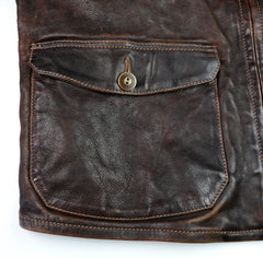 Thedi Atlas Deluxe Half Belt, size Large, Hand Dyed Cocoa Toscano