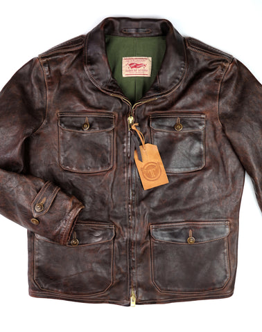 Thedi Atlas Deluxe Half Belt, size XL, Hand Dyed Cocoa Toscano