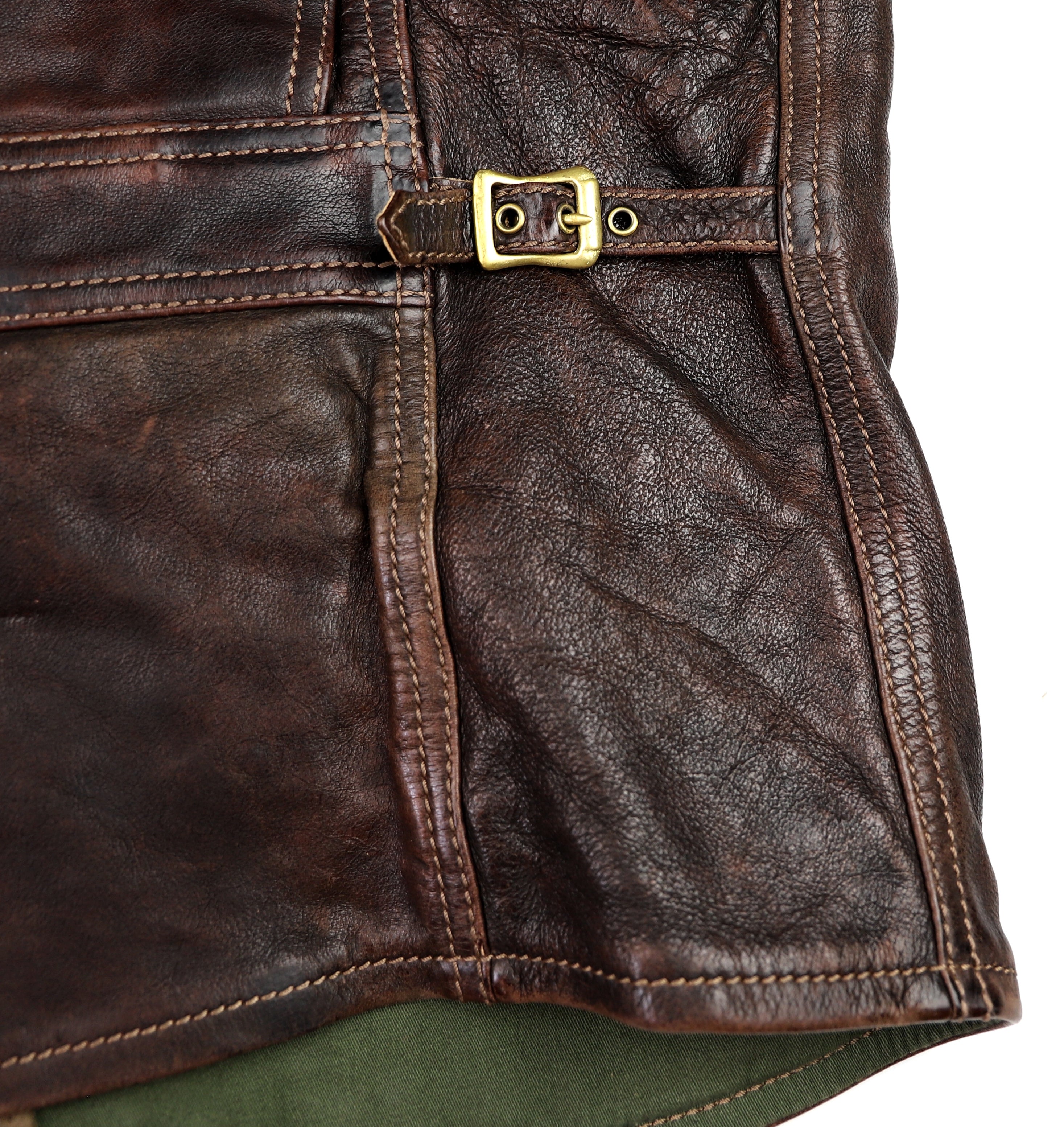 Thedi Atlas Deluxe Half Belt, size XL, Hand Dyed Cocoa Toscano