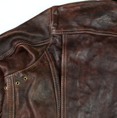 Thedi Atlas Deluxe Half Belt, size XL, Hand Dyed Cocoa Toscano
