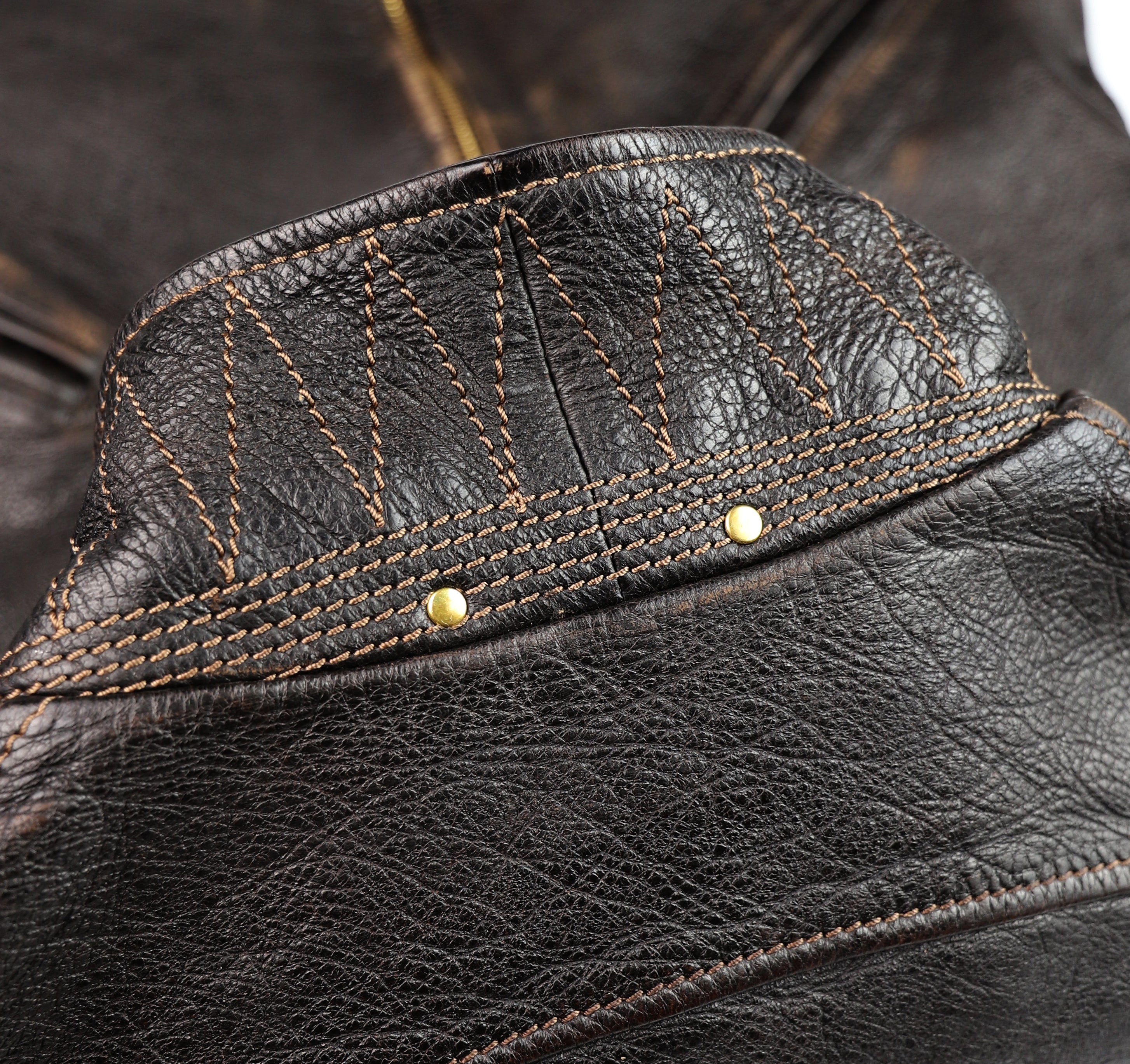 Thedi Evander Crosszip Half Belt, size 4XL, Chestnut Bruciato Horsehide