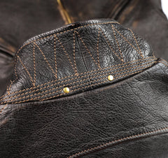 Thedi Evander Crosszip Half Belt, size 4XL, Chestnut Bruciato Horsehide