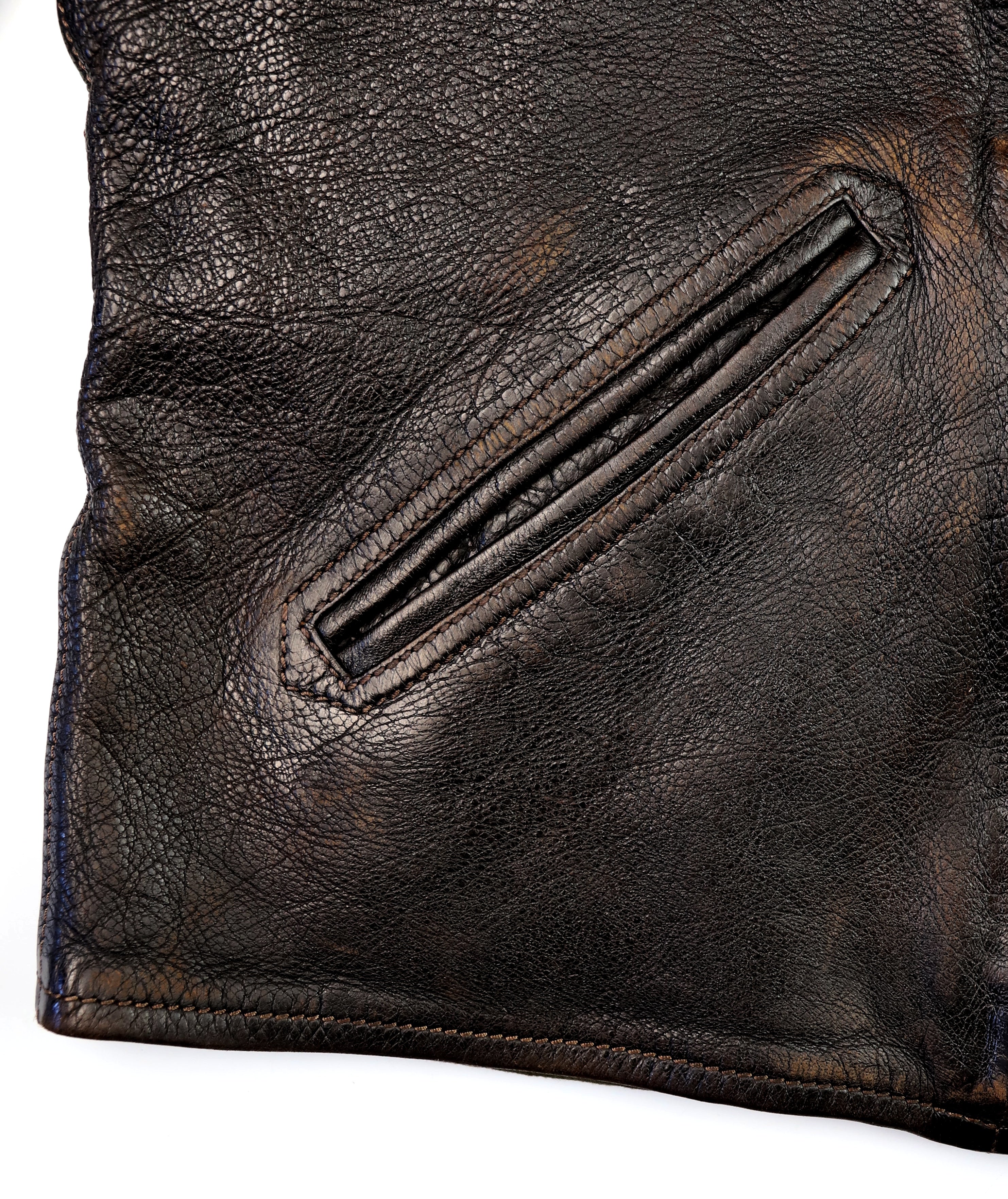Thedi Evander Crosszip Half Belt, size 4XL, Chestnut Bruciato Horsehide