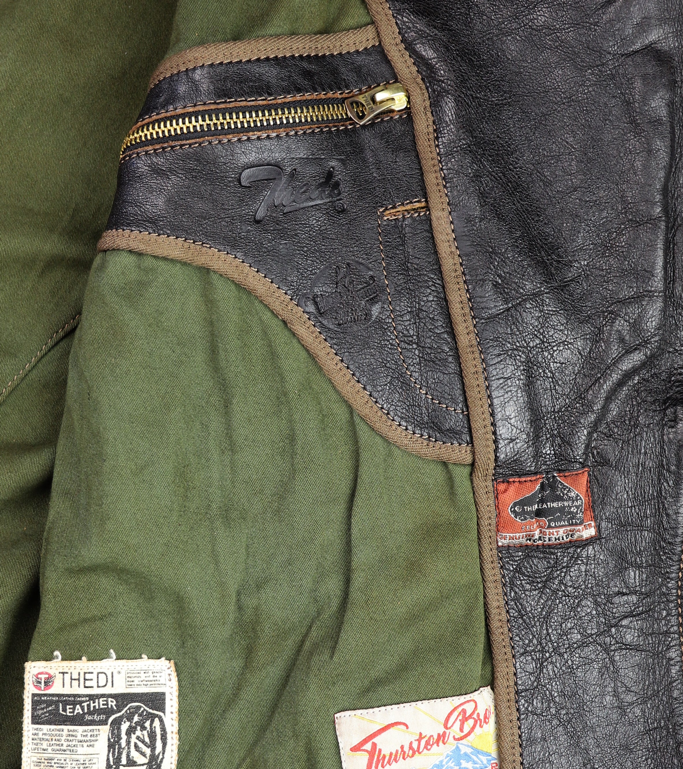 Thedi Evander Crosszip Half Belt, size 4XL, Chestnut Bruciato Horsehide