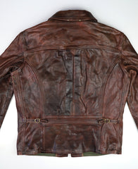 Thedi Memphis Half Belt, size XL, Hand Dyed Cocoa Toscano